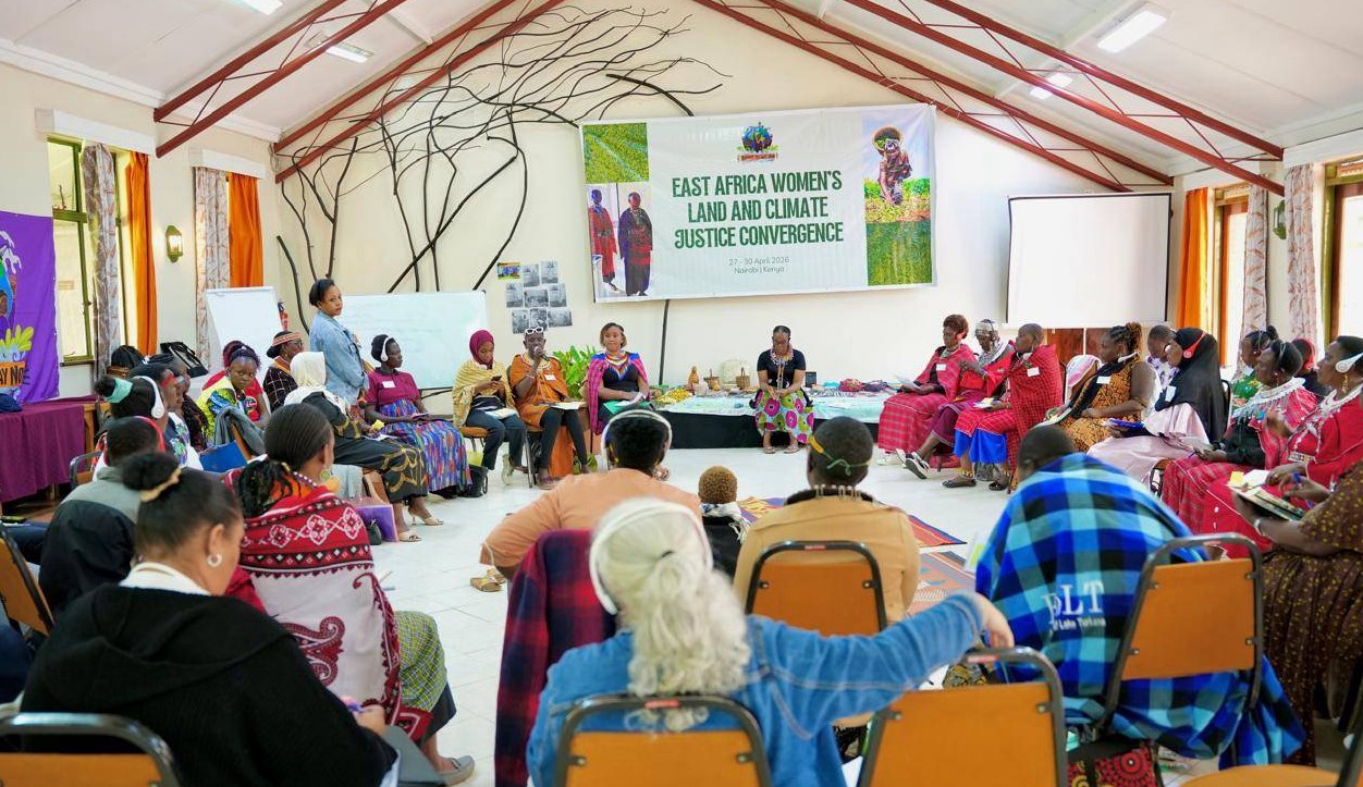East African women unite and meet in Nairobi to develop strategies to protect communal tenure systems and collectively resist false climate solutions.