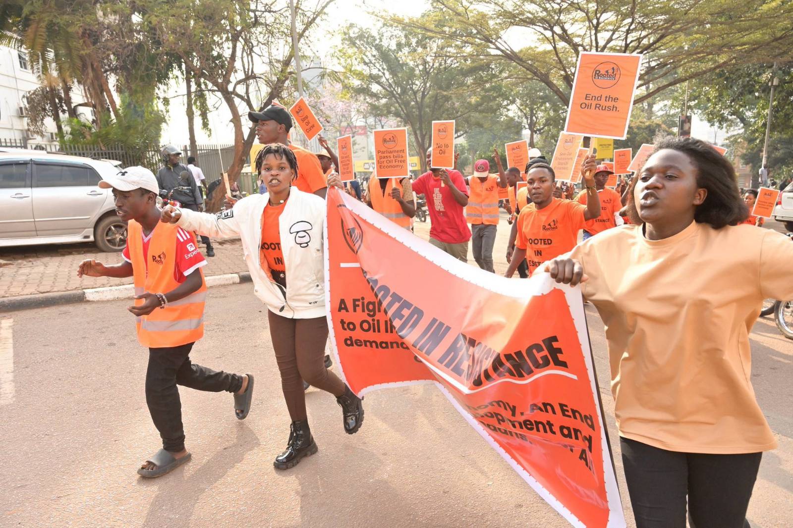 Youth activists detained as they boldly petition Parliament, demanding a future for Uganda free from oil dependency.